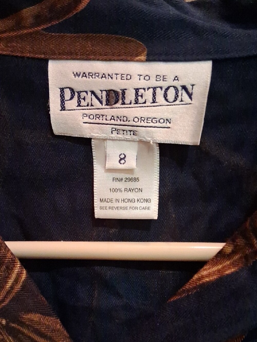 Pendleton Navy Button-Down Shirt with Brown & Green Equestrian Print - Picture 2 of 7
